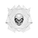 alien face tattoo design idea