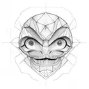 alien face tattoo design idea