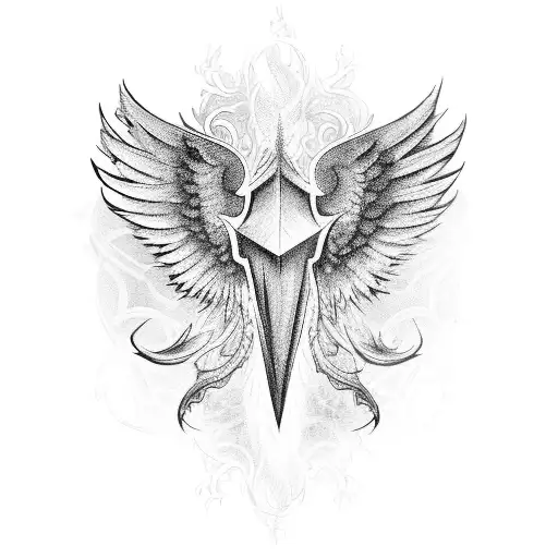 Seraph with 6 wings  tattoo design idea