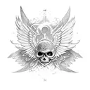 Seraph with 6 wings and a single eye tattoo design idea