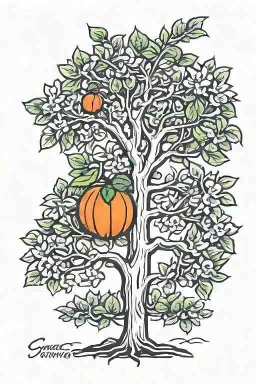 syracuse orange tree tattoo design idea