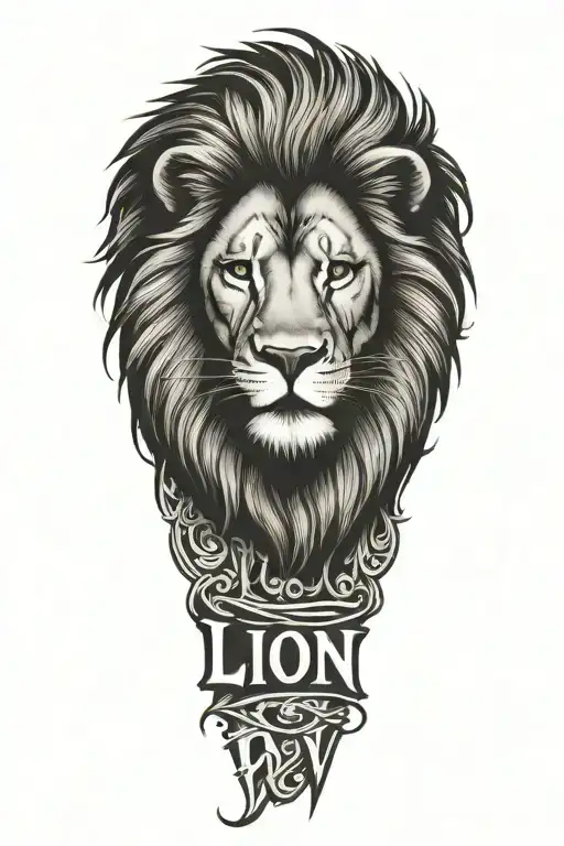 Lettering "lion for a day" tattoo design idea