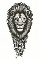 Lettering "lion for a day" tattoo design idea