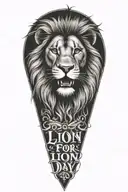 Lettering "lion for a day" tattoo design idea