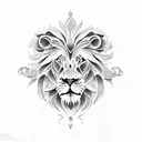 Lion heart tattoo design idea