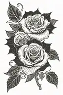 3 black roses, yellow roses, red roses in a row, on top of each other, symbol of brotherhood tattoo design idea