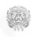 blueberries and mushrooms tattoo design idea