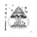 blueberries and mushrooms tattoo design idea