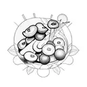 blueberries and mushrooms tattoo design idea