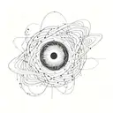 An abstract representation of a black hole's gravitational pull tattoo design idea