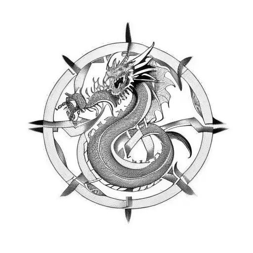 Celtic dragon tattoo design idea