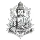 bhudha with background aura tattoo design idea