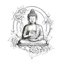 bhudha with background aura tattoo design idea