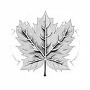 super mario brother brown leaf with Japanese symbol for autumn tattoo design idea