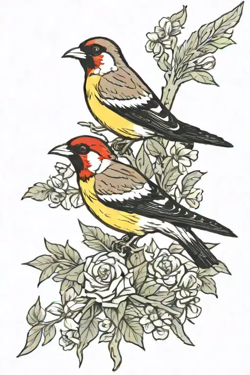 traditional swallow but it's a goldfinch tattoo design idea