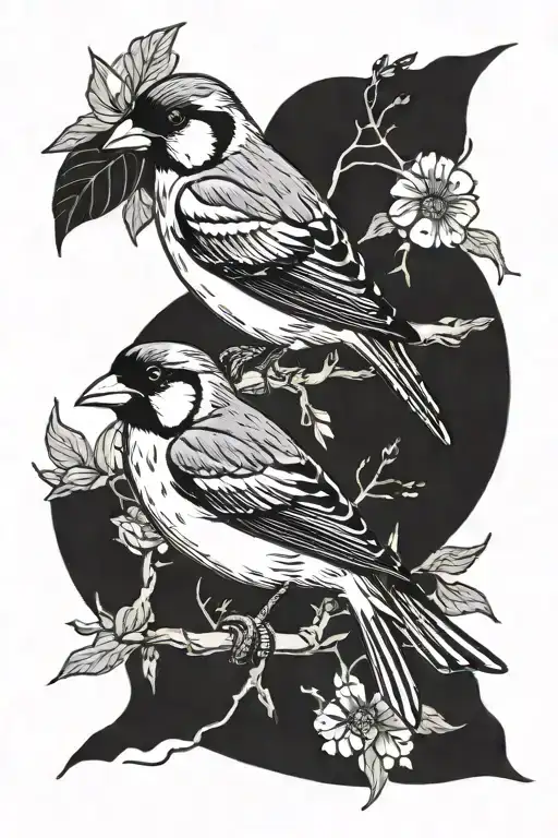 old school swallow but it's a goldfinch tattoo design idea