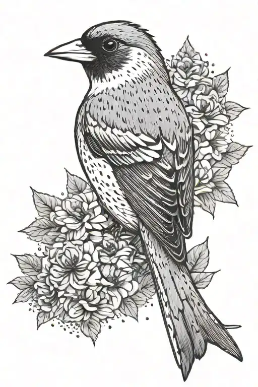 old school swallow but it's a goldfinch tattoo design idea