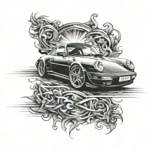 porsche 911 3 6 turbo tattoo design idea