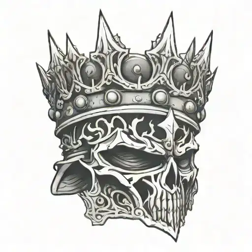 lich king crown tattoo design idea