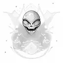 stoner alien tattoo design idea