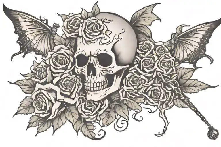 death and perspective   tattoo design idea