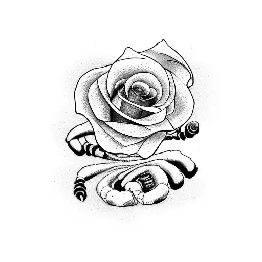 Maryam with scorpion and roses tattoo design idea