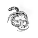 snake around sword  tattoo design idea