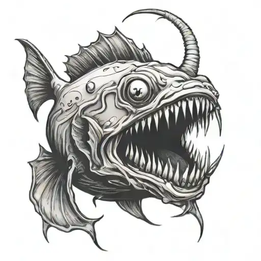 Creepy Angler fish tattoo design idea