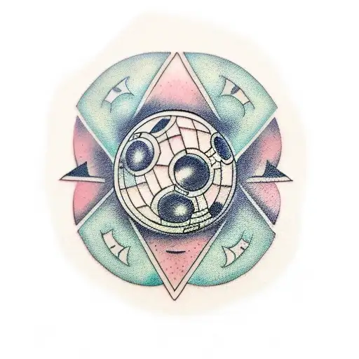 Dragon and death star tattoo design idea