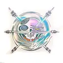 Dragon and death star tattoo design idea