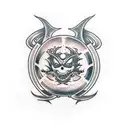 Dragon and death star tattoo design idea