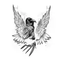raven with electrician pliers  tattoo design idea