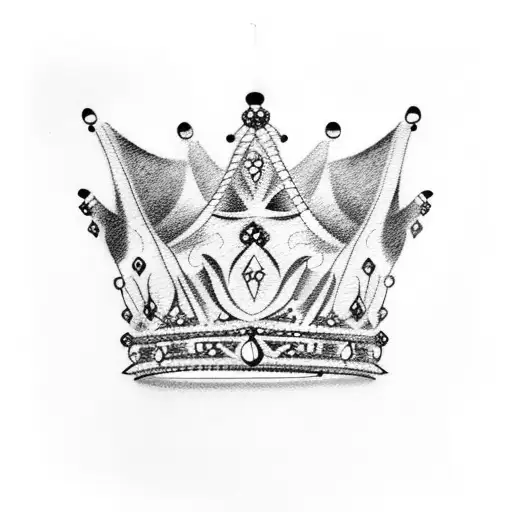 princess crowns minimalist one line tattoo design idea