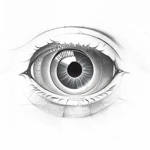 eye realist in triangule with dragon neotraditional tattoo design idea