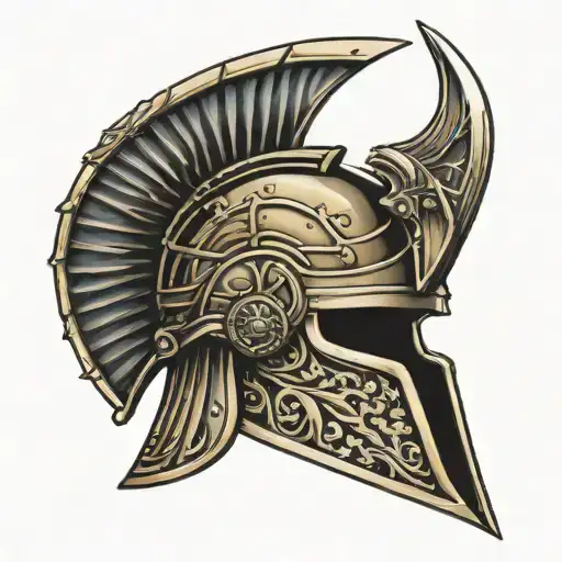 sparta helmet tattoo design idea