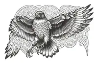 falcon with outstretched wings tattoo design idea