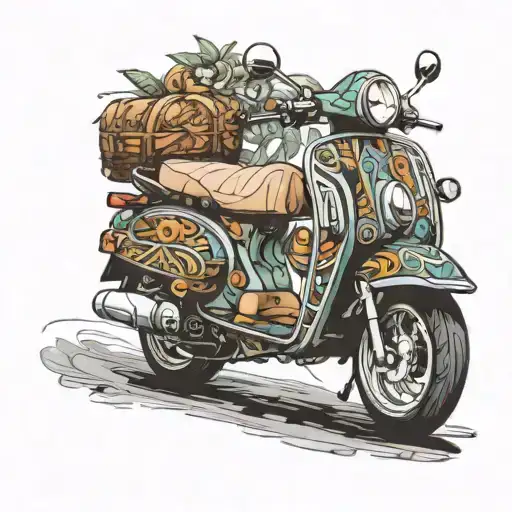 Piaggio Ciao 2D tattoo design idea