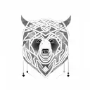 Bear Viking  tattoo design idea