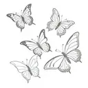 Three butterflies flying tattoo design idea