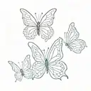 Three butterflies flying tattoo design idea