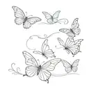 Three butterflies flying tattoo design idea