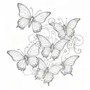 Three butterflies flying tattoo design idea