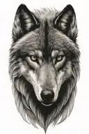 Wolf face tattoo design idea