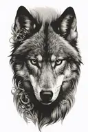 Wolf face tattoo design idea