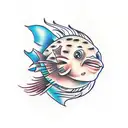 blowfish tattoo design idea