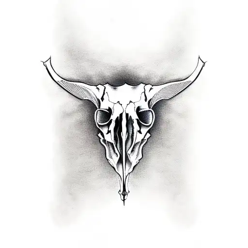 lamb skull tattoo design idea