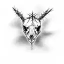 lamb skull with crown of thorns tattoo design idea