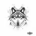 black wolf with sharp eyes tattoo design idea