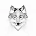 black wolf with sharp eyes tattoo design idea
