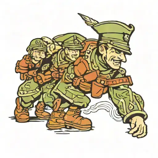 toy army soldier braking plate to  free tattoo design idea